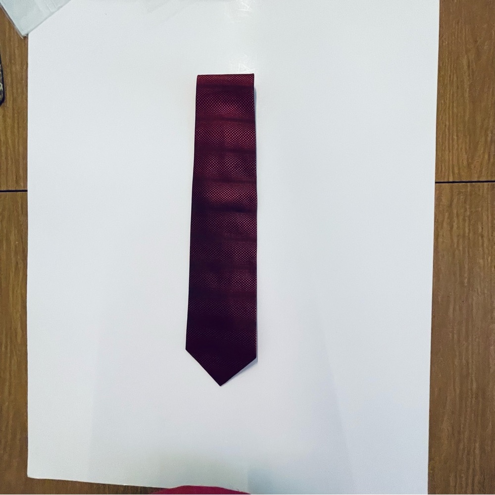 Men's Burgundy and Black Dress Tie - Classic Neckwear by Beverly Hills Polo Club